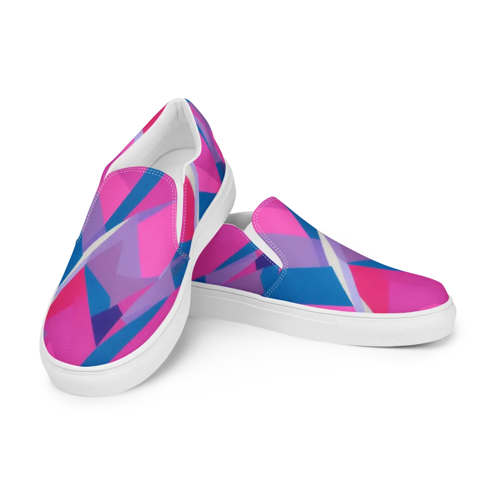 Chromatic Angles on Men's Slip-On Canvas Shoes — Left Front