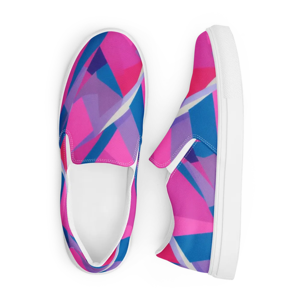 Chromatic Angles on Men's Slip-On Canvas Shoes — Front