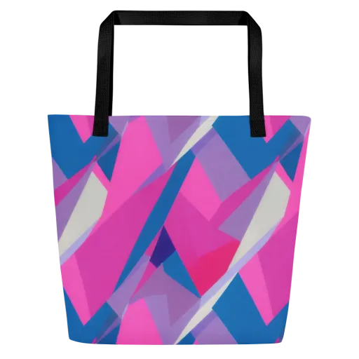 Chromatic Angles on a Large Tote Bag W/ Pocket