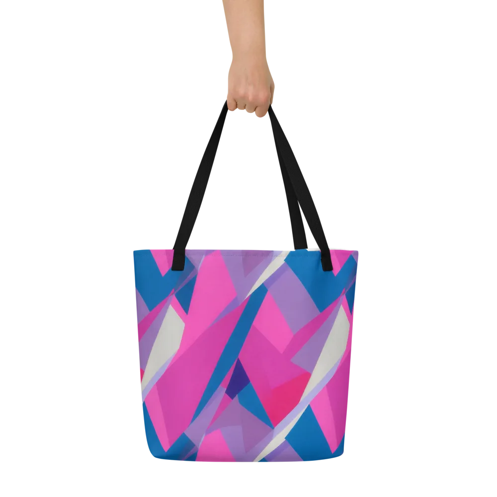 Chromatic Angles on Large Tote Bag W/ Pocket — Front