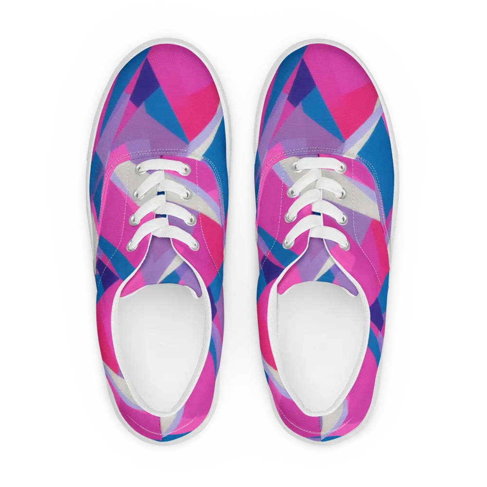 Chromatic Angles on Men's Lace-Up Canvas Shoes — Front