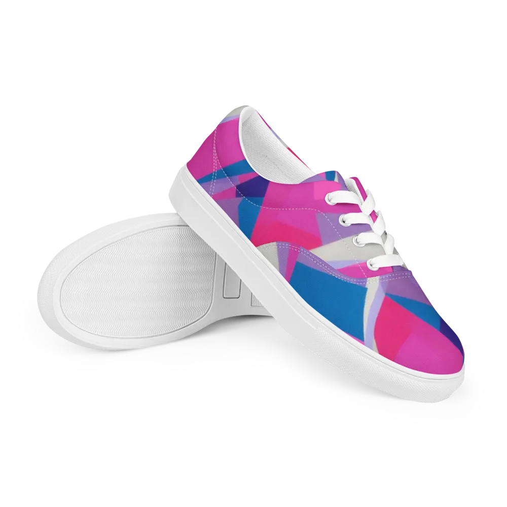 Chromatic Angles on Men's Lace-Up Canvas Shoes — Right Front