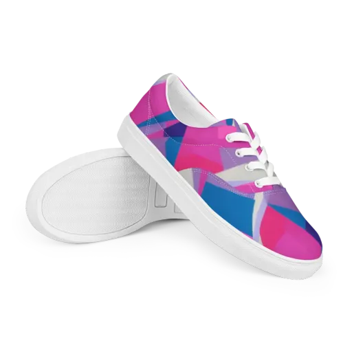 Chromatic Angles on a Men's Lace-Up Canvas Shoes