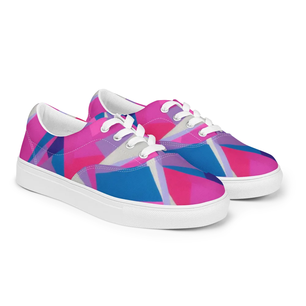 Chromatic Angles on Men's Lace-Up Canvas Shoes — Right Front