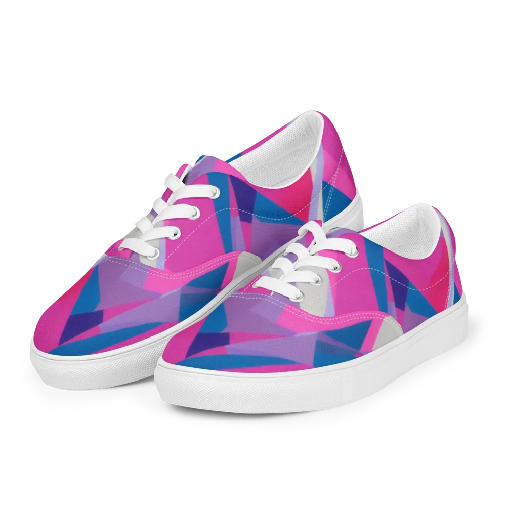 Chromatic Angles on Men's Lace-Up Canvas Shoes — Left Front