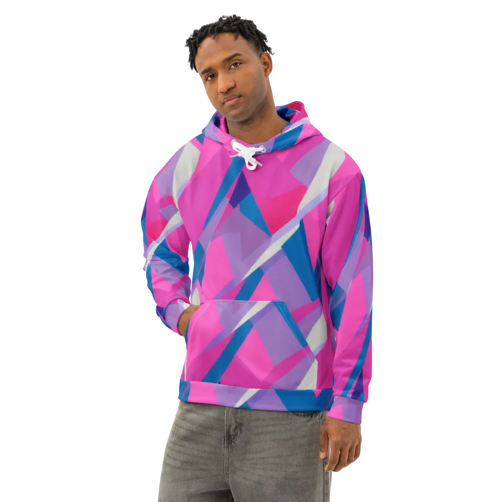 Chromatic Angles on Cotton Hoodie — Left Front