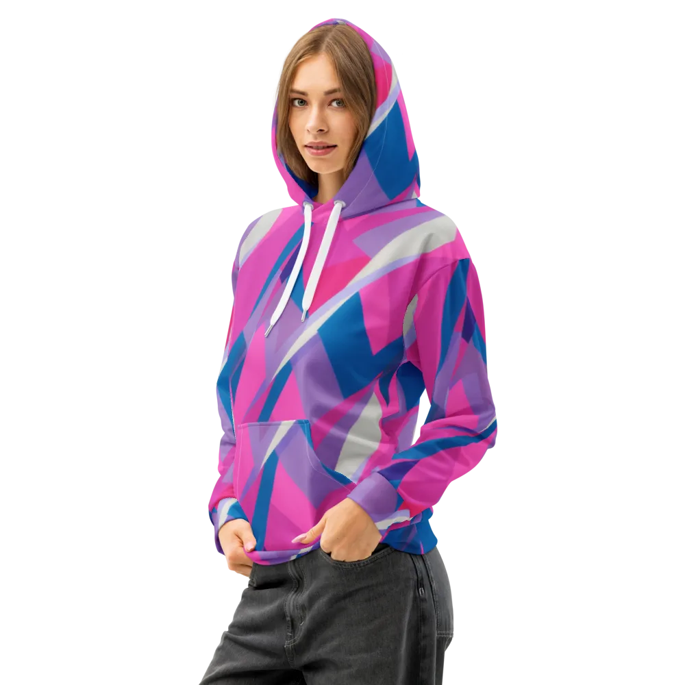 Chromatic Angles on Cotton Hoodie — Left Front