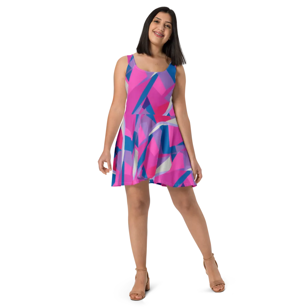 Chromatic Angles on Skater Dress — Front