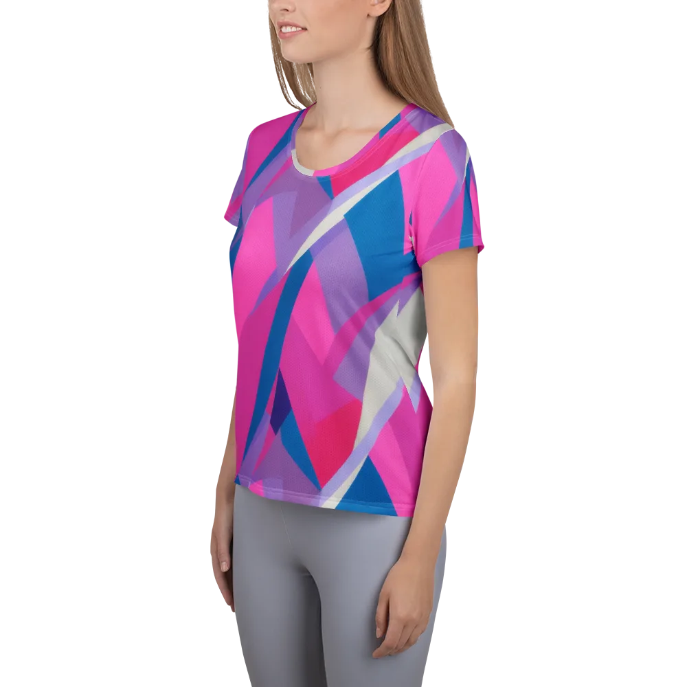 Chromatic Angles on Women's Athletic T-Shirt — Left
