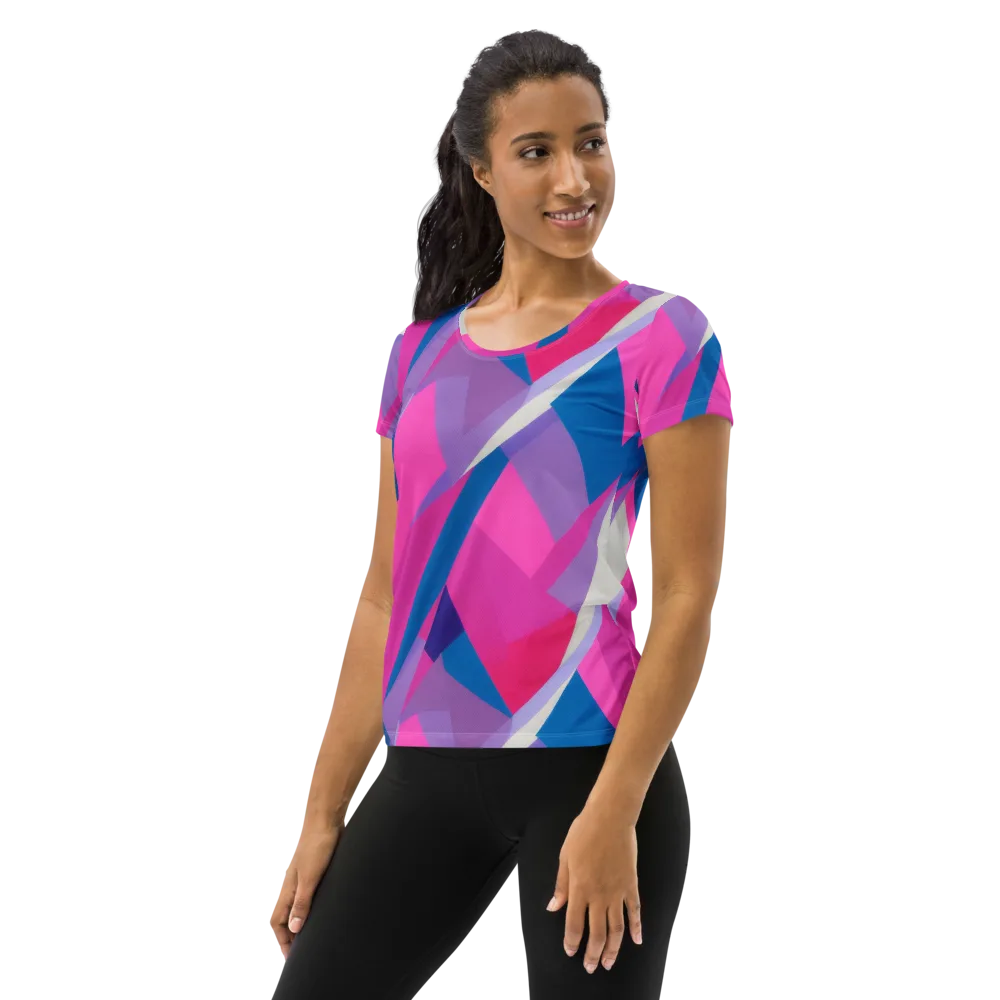 Chromatic Angles on Women's Athletic T-Shirt — Left