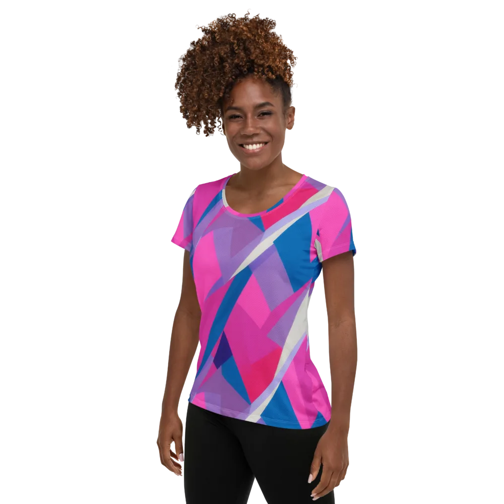 Chromatic Angles on Women's Athletic T-Shirt — Left