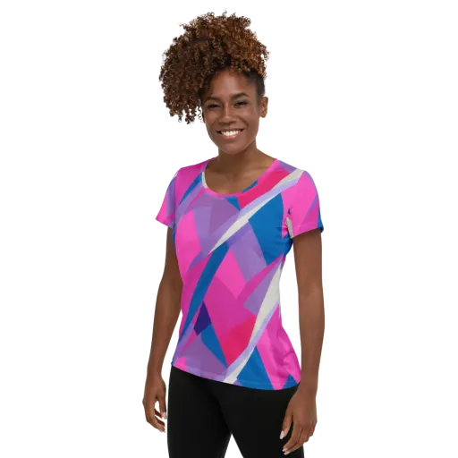 Chromatic Angles on a Women's Athletic T-Shirt
