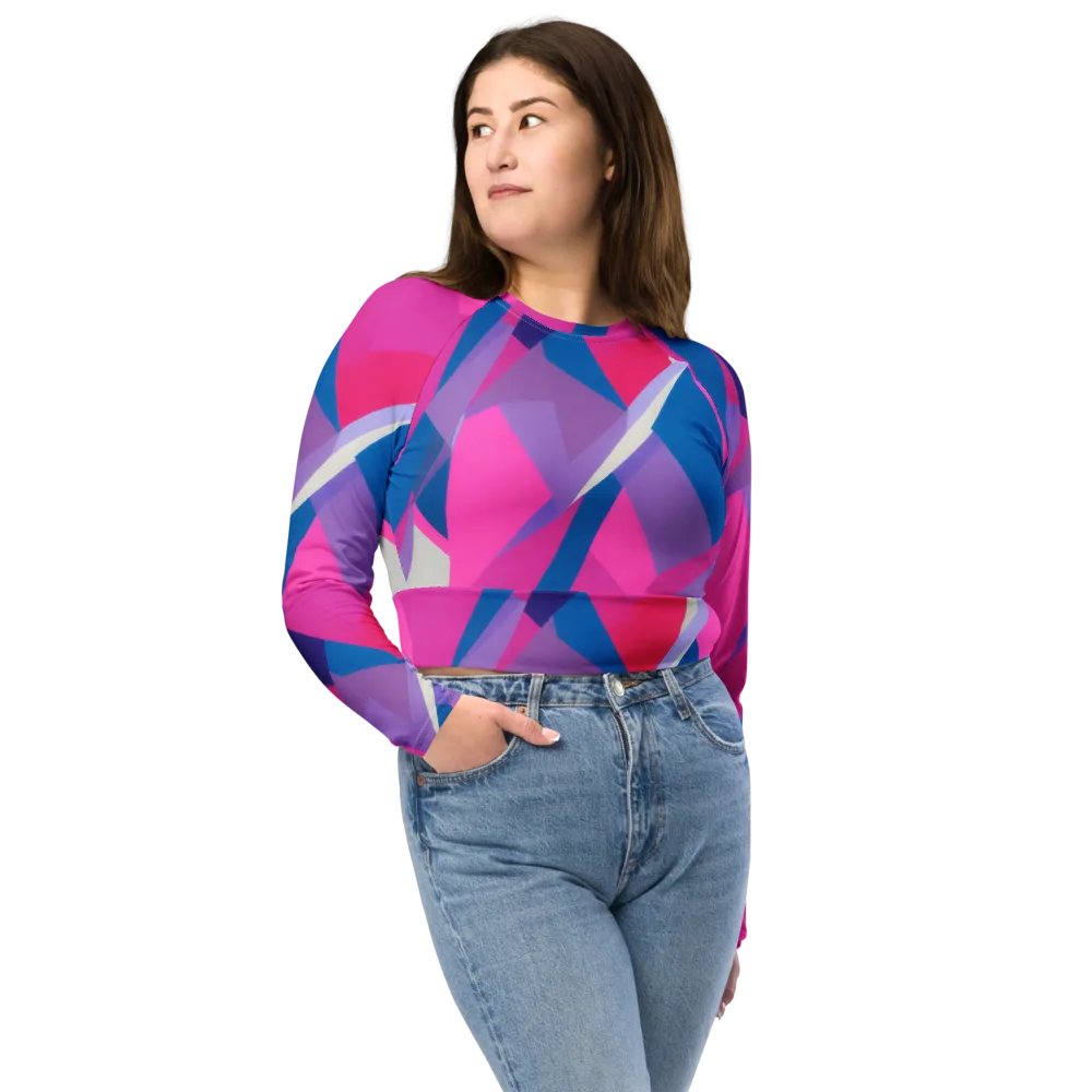 Chromatic Angles on Long Sleeve Crop Top — Front