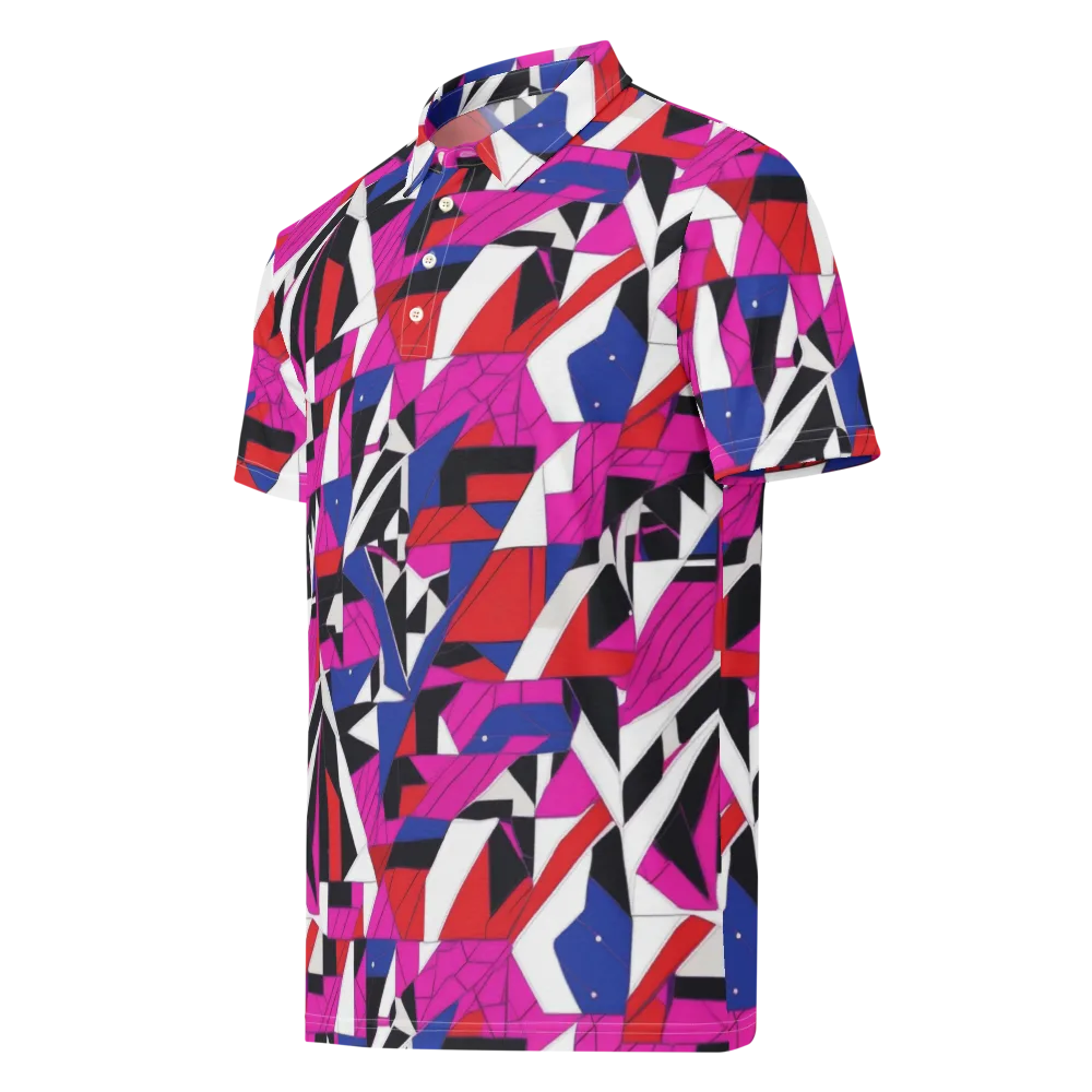 Laser Tessellation on Men's Slim Fit Polo Shirt — Left Front