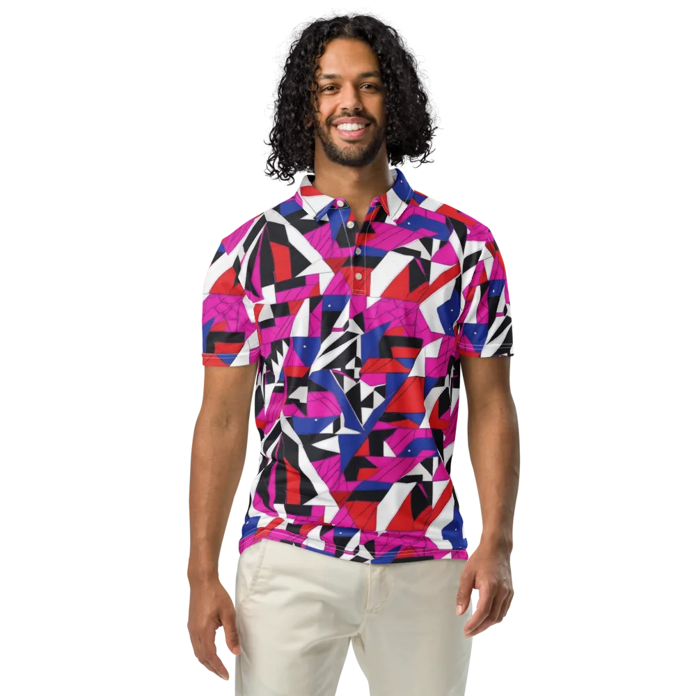 Laser Tessellation on Men's Slim Fit Polo Shirt — Front