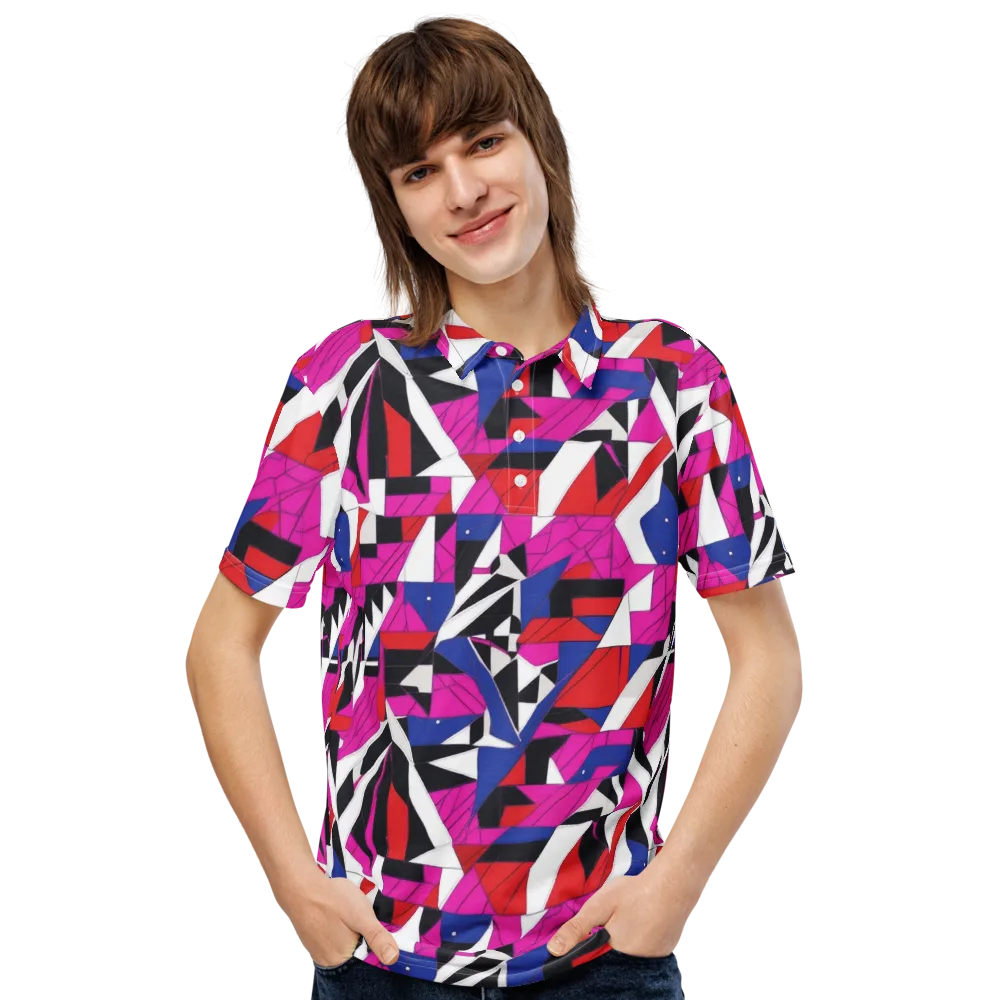 Laser Tessellation on Men's Slim Fit Polo Shirt — Front