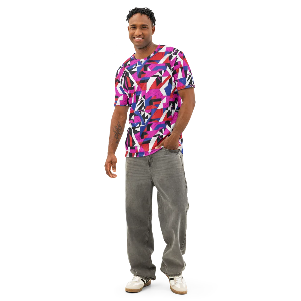 Laser Tessellation on Men's Cotton Crew Neck T-Shirt — Front
