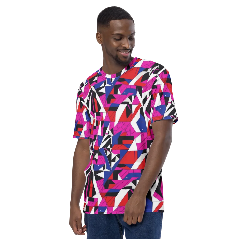 Laser Tessellation on Men's Crew Neck T-Shirt — Left