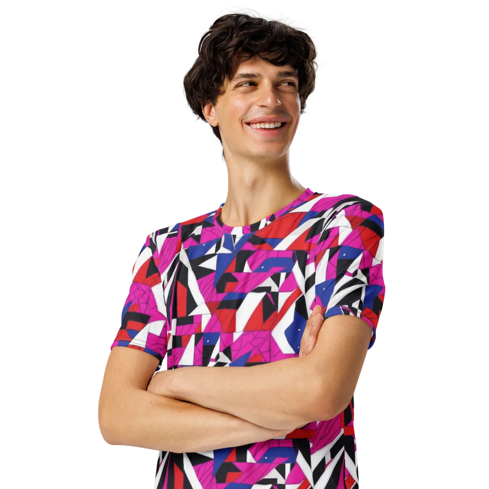 Laser Tessellation on Men's Crew Neck T-Shirt — Left Front