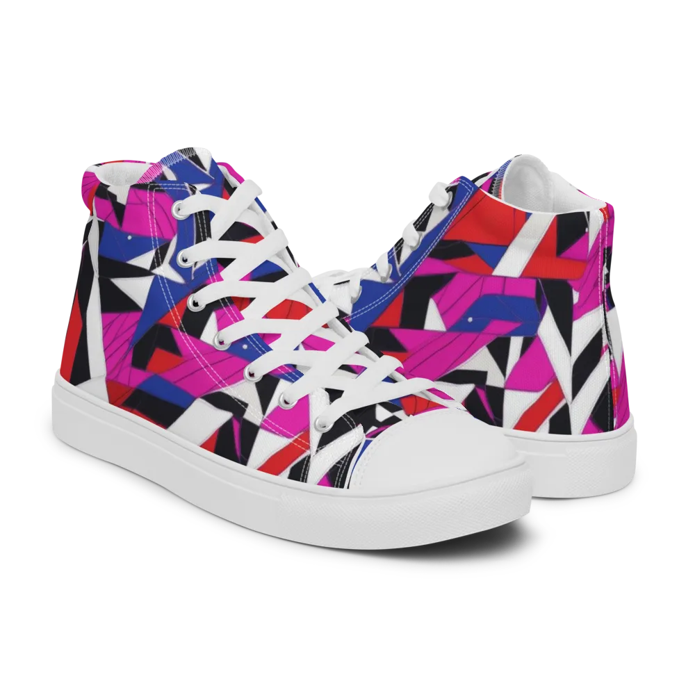 Laser Tessellation on Men's High Top Canvas Shoes — Right