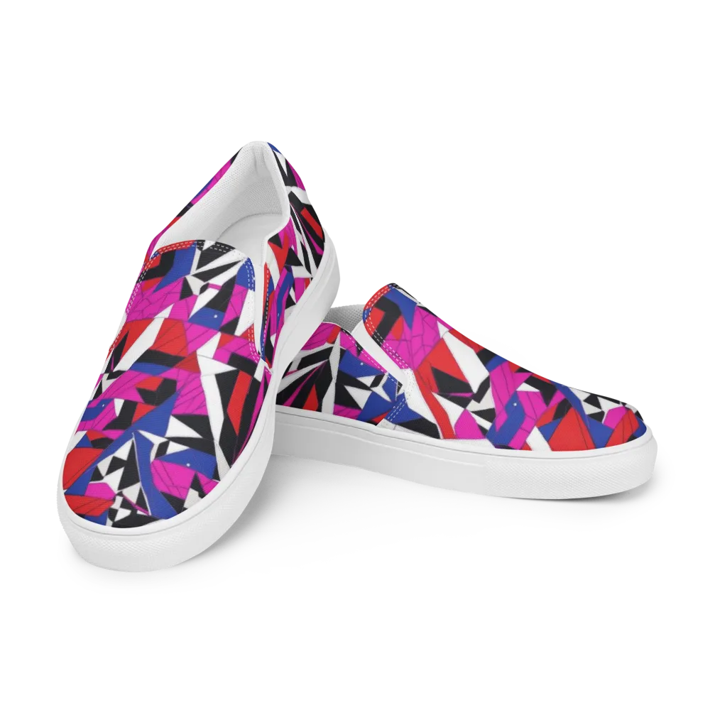 Laser Tessellation on Men's Slip-On Canvas Shoes — Left Front