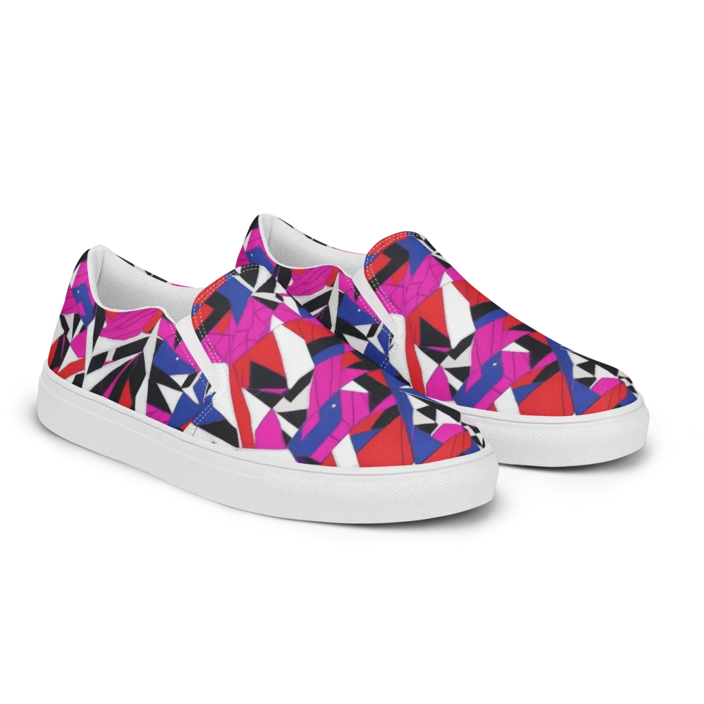 Laser Tessellation on Women's Slip-On Canvas Shoes — Right Front