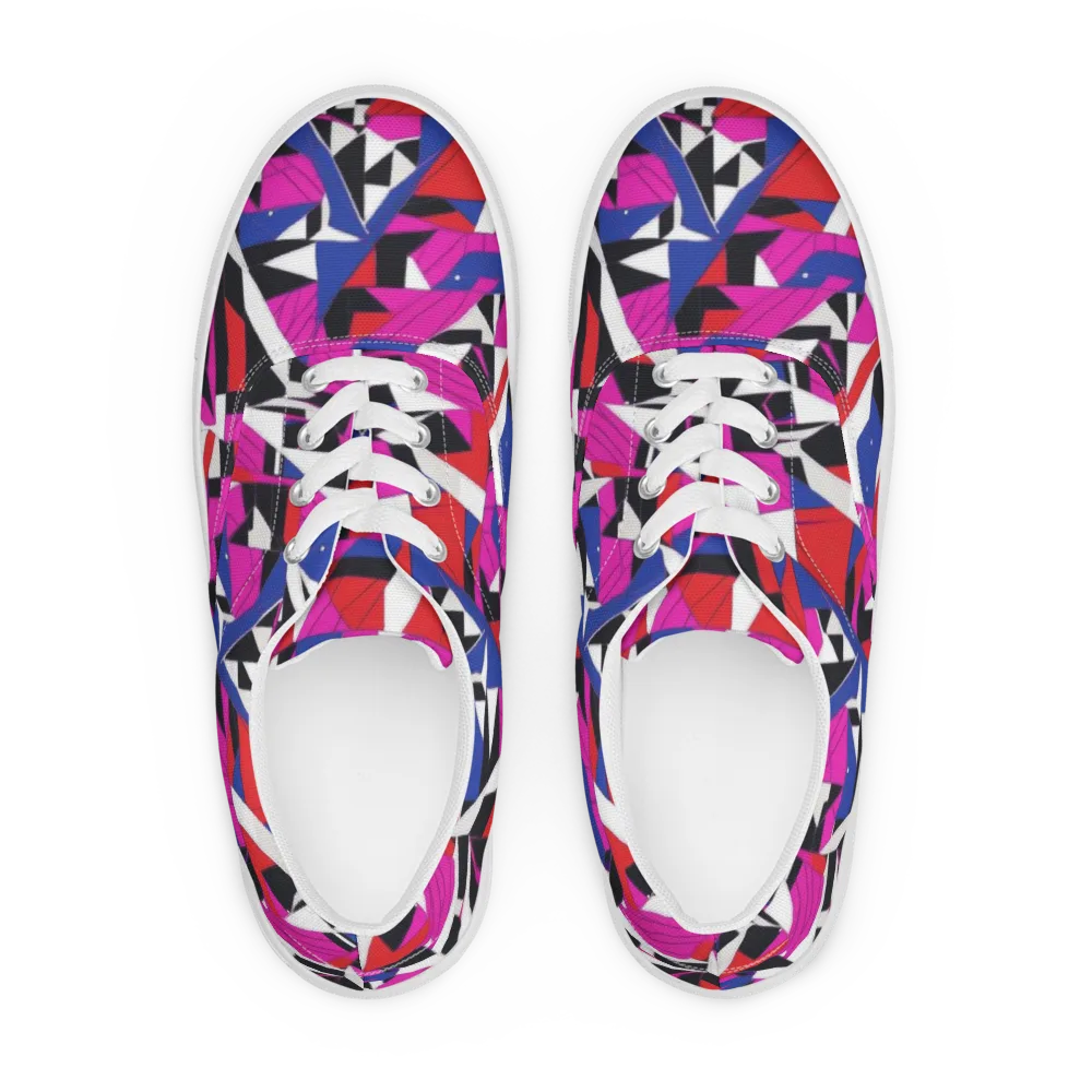 Laser Tessellation on Men's Lace-Up Canvas Shoes — Front