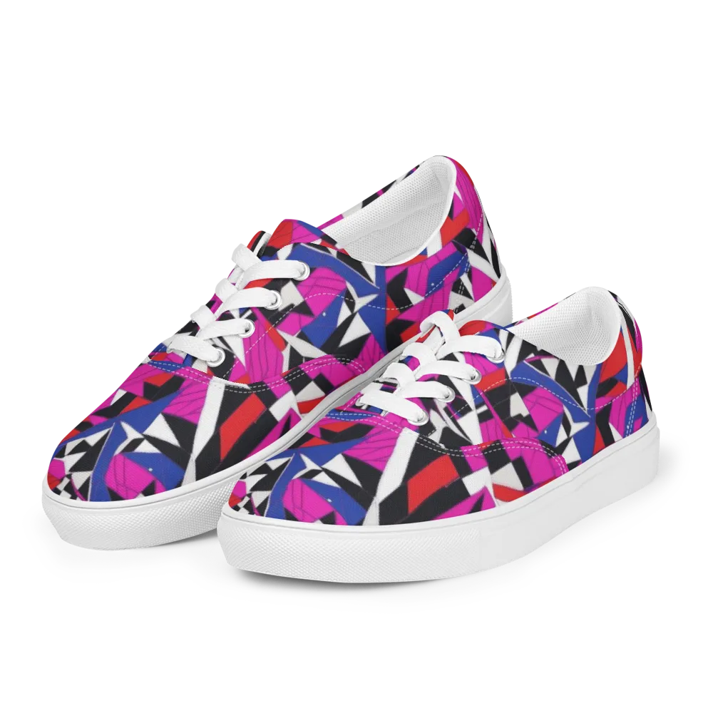 Laser Tessellation on Men's Lace-Up Canvas Shoes — Left Front