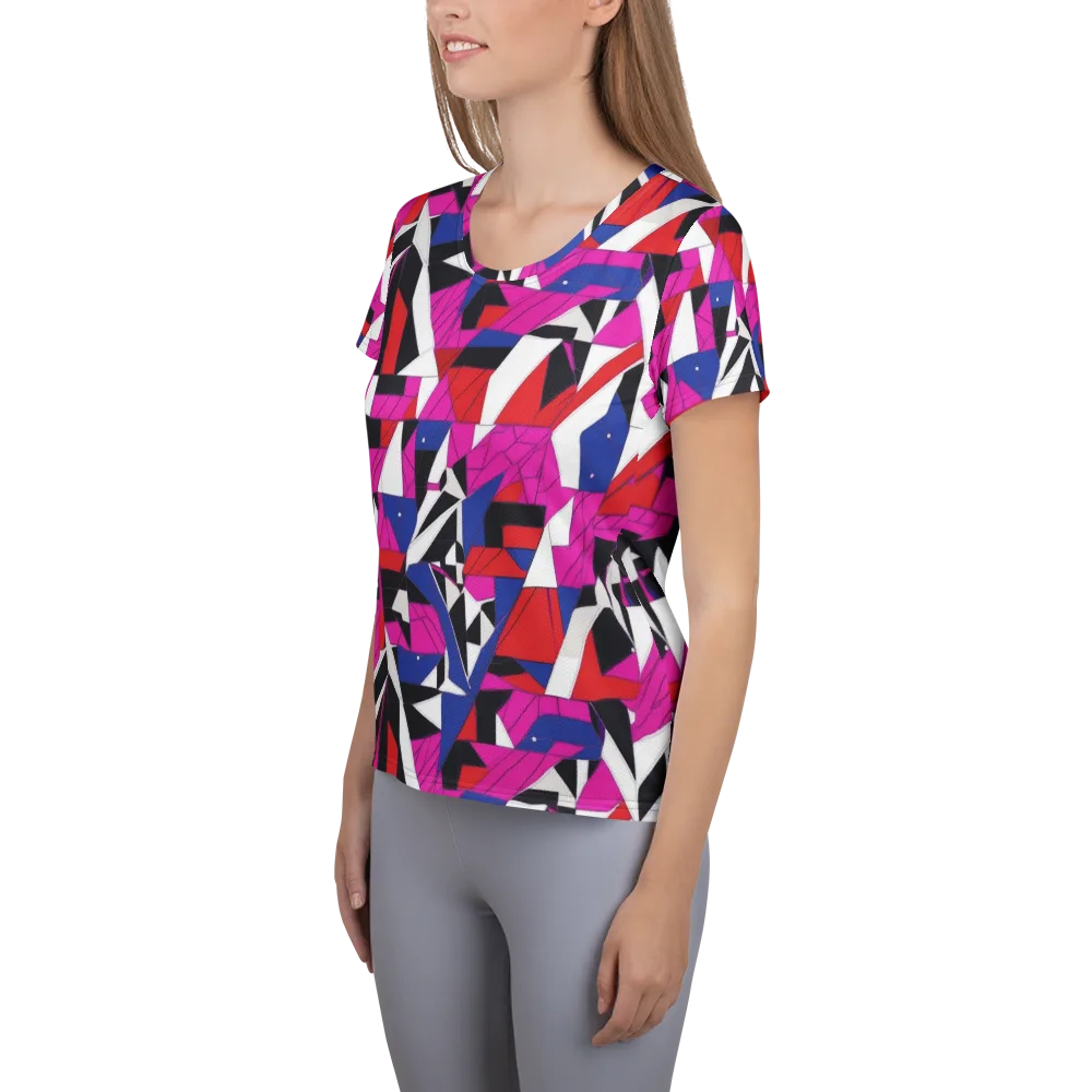 Laser Tessellation on Women's Athletic T-Shirt — Left