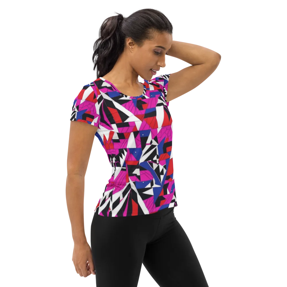 Laser Tessellation on Women's Athletic T-Shirt — Right