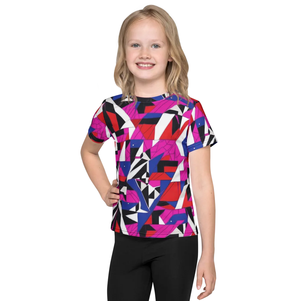 Laser Tessellation on Kids Crew Neck T-Shirt — Front