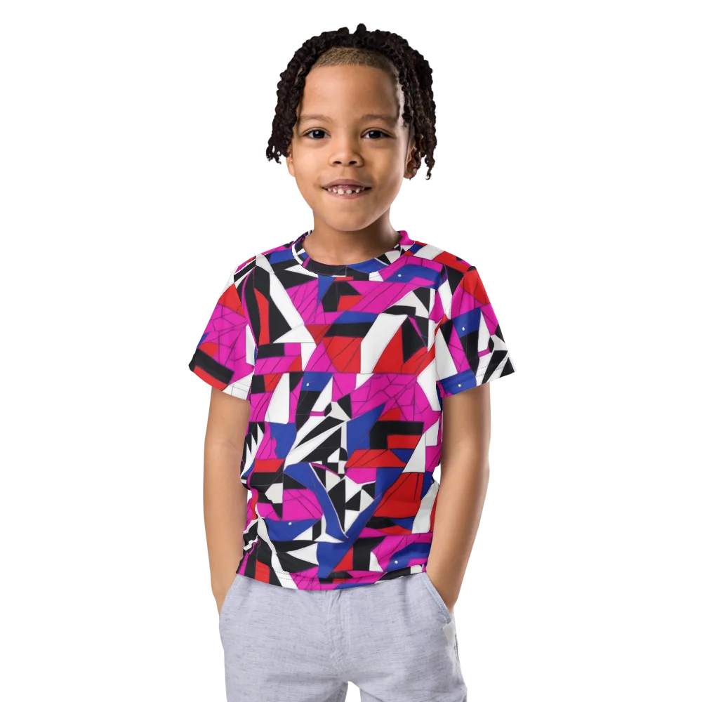 Laser Tessellation on Kids Crew Neck T-Shirt — Front