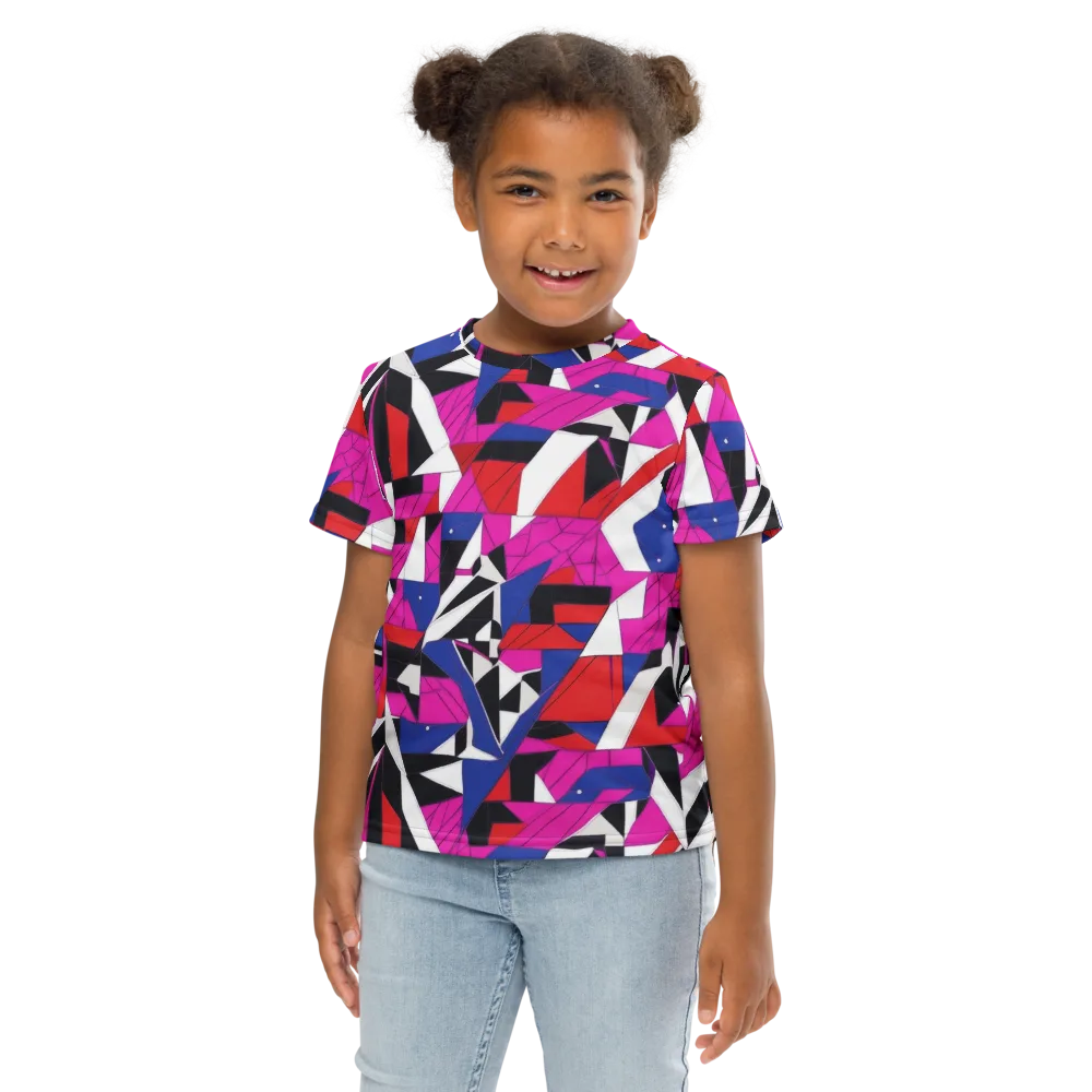 Laser Tessellation on Kids Crew Neck T-Shirt — Front