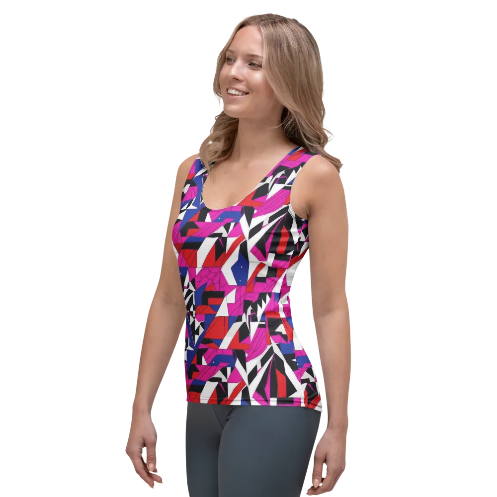 Laser Tessellation on Women's Tank Top — Left Front