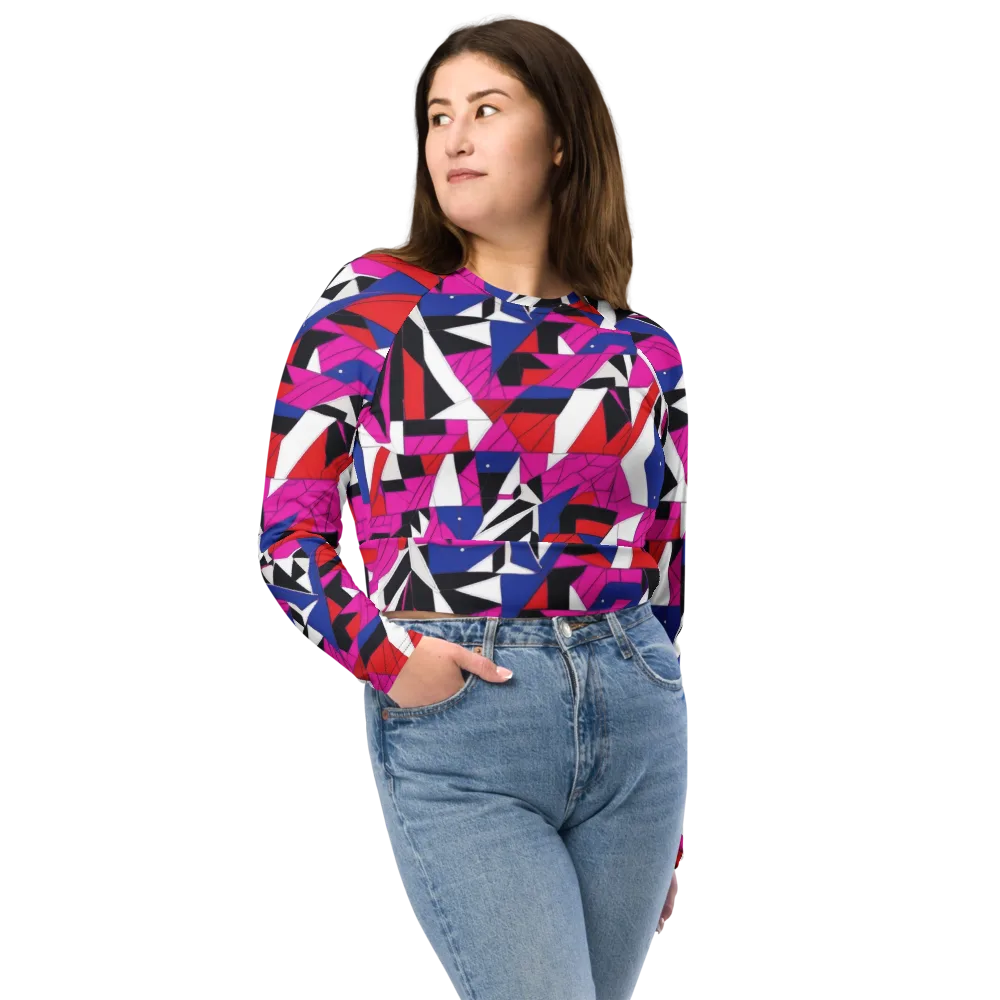 Laser Tessellation on Long Sleeve Crop Top — Front