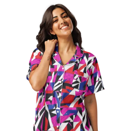 Laser Tessellation on a Women's Short Sleeve Pajama Top