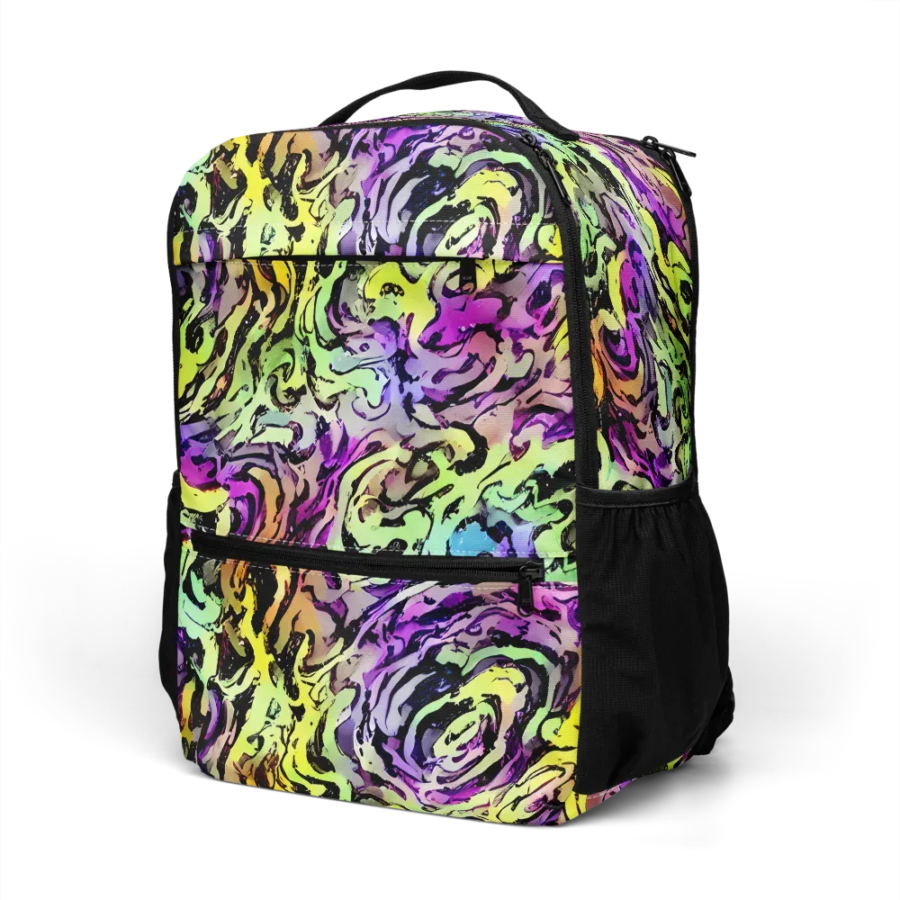 Neon Inkblot on Utility Backpack — Left Front