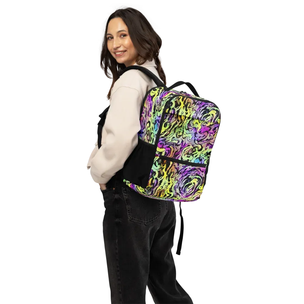 Neon Inkblot on Utility Backpack — Back