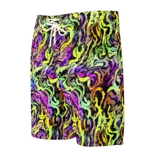 Neon Inkblot on a Men's Board Shorts