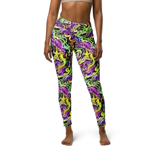 Neon Inkblot on a Yoga Leggings