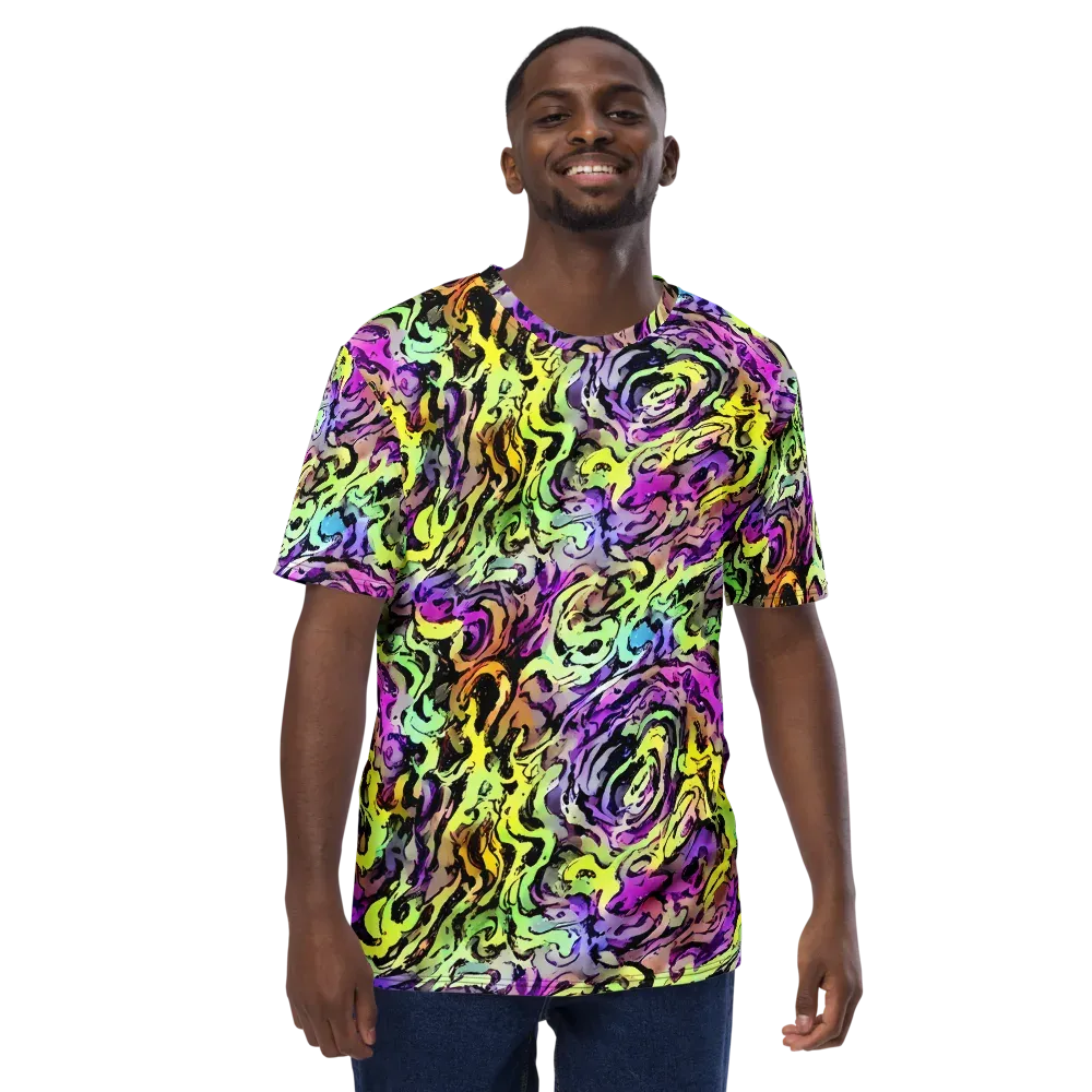 Neon Inkblot on Men's Crew Neck T-Shirt — Front