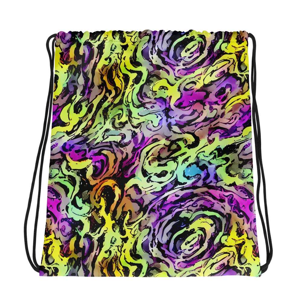 Neon Inkblot on Drawstring Bag — Photo