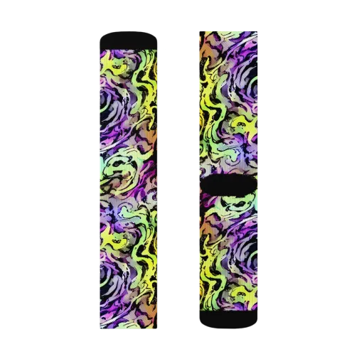 Neon Inkblot on a Socks