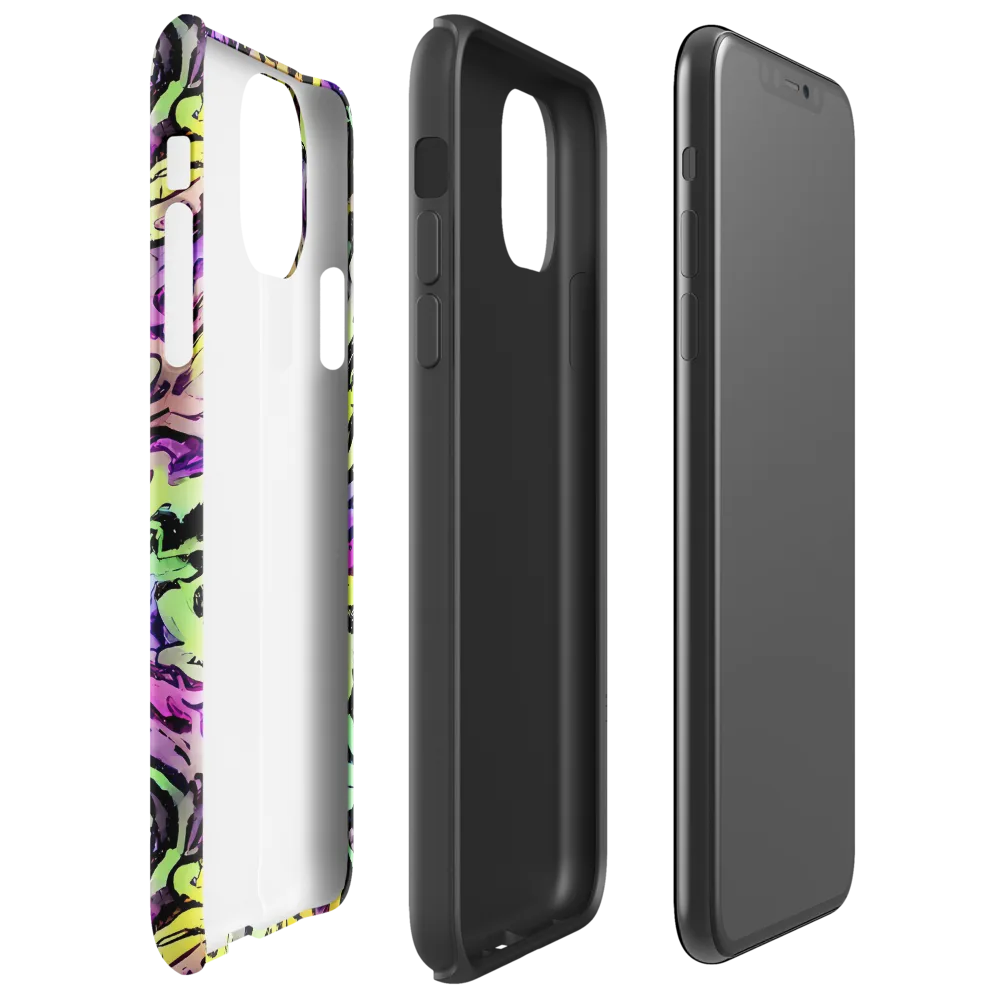 Neon Inkblot on Tough Case for iPhone® — Right