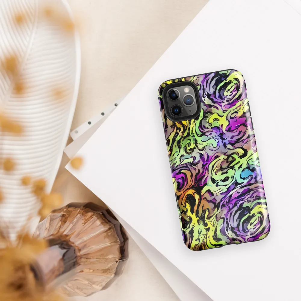 Neon Inkblot on Tough Case for iPhone® — Front