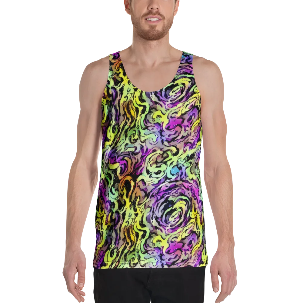 Neon Inkblot on Men's Tank Top — Front