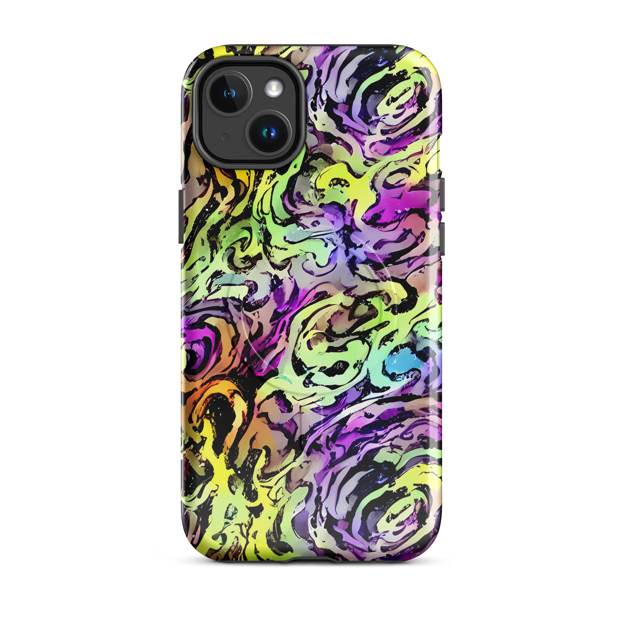 Neon Inkblot on MagSafe Tough Case for iPhone® — Front