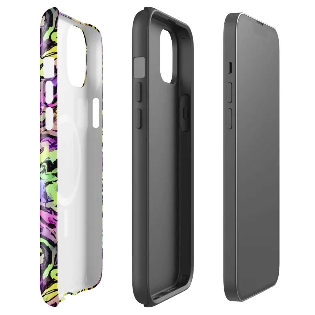 Neon Inkblot on MagSafe Tough Case for iPhone® — Front