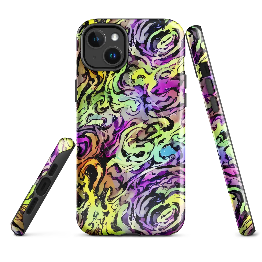 Neon Inkblot on MagSafe Tough Case for iPhone® — Front