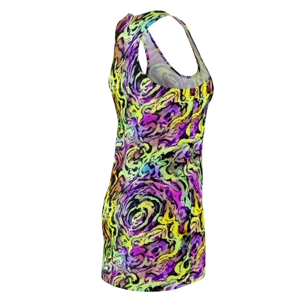 Neon Inkblot on Racerback Dress — Back Side